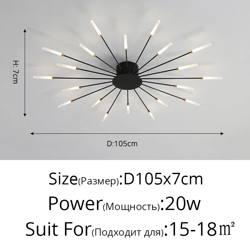 Sleek Modern LED Ceiling Chandelier - Elevate Your Living Room and Bedroom Decor with Stylish Art Design