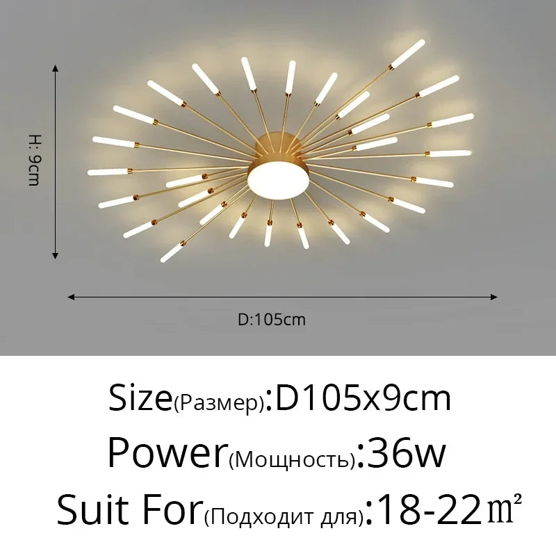 Sleek Modern LED Ceiling Chandelier - Elevate Your Living Room and Bedroom Decor with Stylish Art Design