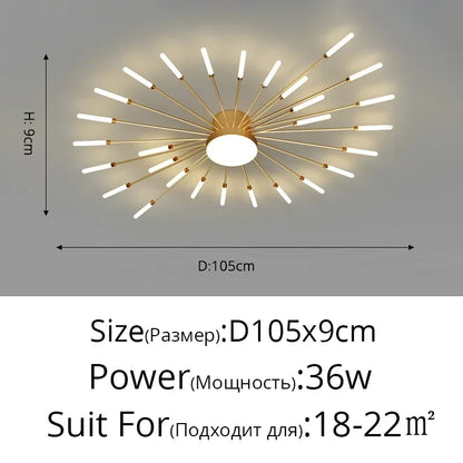 Sleek Modern LED Ceiling Chandelier - Elevate Your Living Room and Bedroom Decor with Stylish Art Design