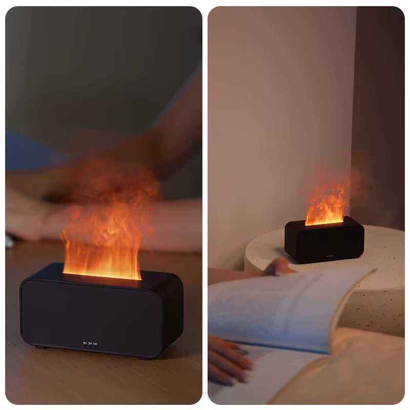 Air Aroma Mini Flame Humidifier & Essential Oil Diffuser with LED Light - Automatic Fragrance for a Relaxing Home Atmosphere