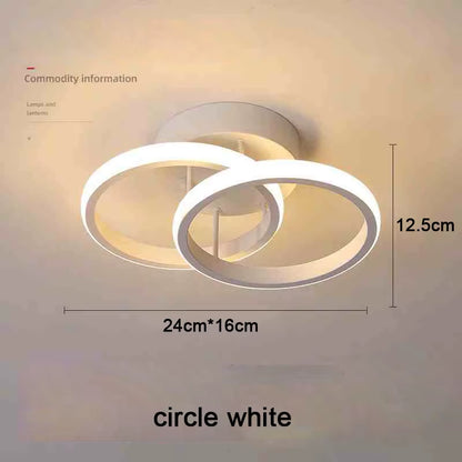 Sleek Modern LED Ceiling Light - Stylish 2-Ring Design for Hallways, Balconies, and Offices
