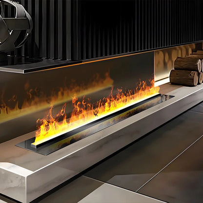 Modern 3D LED Water Steam Fireplace - Smart Electric Fake Fire with APP Control for Stylish Indoor Decor