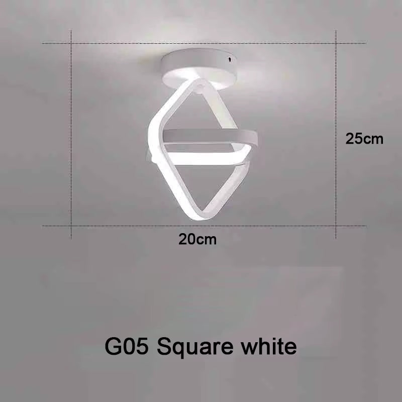 Sleek Modern LED Ceiling Light - Stylish 2-Ring Design for Hallways, Balconies, and Offices