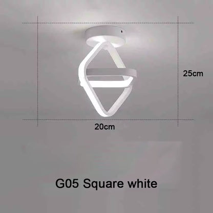 Sleek Modern LED Ceiling Light - Stylish 2-Ring Design for Hallways, Balconies, and Offices