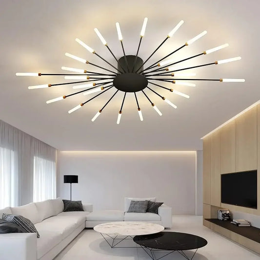 Sleek Modern LED Ceiling Chandelier - Elevate Your Living Room and Bedroom Decor with Stylish Art Design