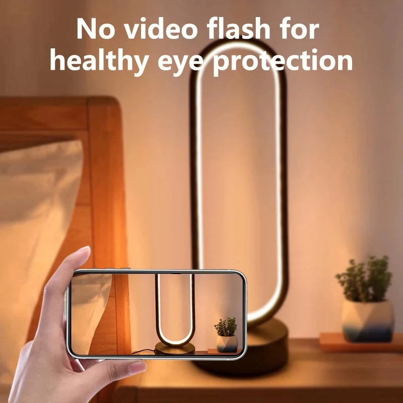 Dimmable Three-Color LED Ring Night Lamp - Perfect Ambient Light for Bedroom, Living Room, and Desk