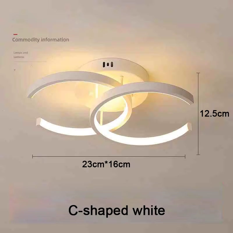 Sleek Modern LED Ceiling Light - Stylish 2-Ring Design for Hallways, Balconies, and Offices