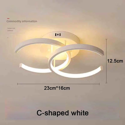 Sleek Modern LED Ceiling Light - Stylish 2-Ring Design for Hallways, Balconies, and Offices