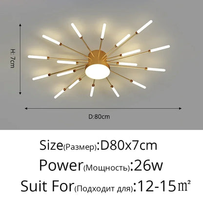Sleek Modern LED Ceiling Chandelier - Elevate Your Living Room and Bedroom Decor with Stylish Art Design
