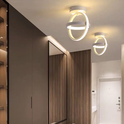 Sleek Modern LED Ceiling Light - Stylish 2-Ring Design for Hallways, Balconies, and Offices