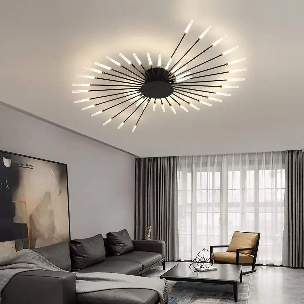 Sleek Modern LED Ceiling Chandelier - Elevate Your Living Room and Bedroom Decor with Stylish Art Design