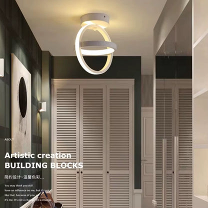 Sleek Modern LED Ceiling Light - Stylish 2-Ring Design for Hallways, Balconies, and Offices