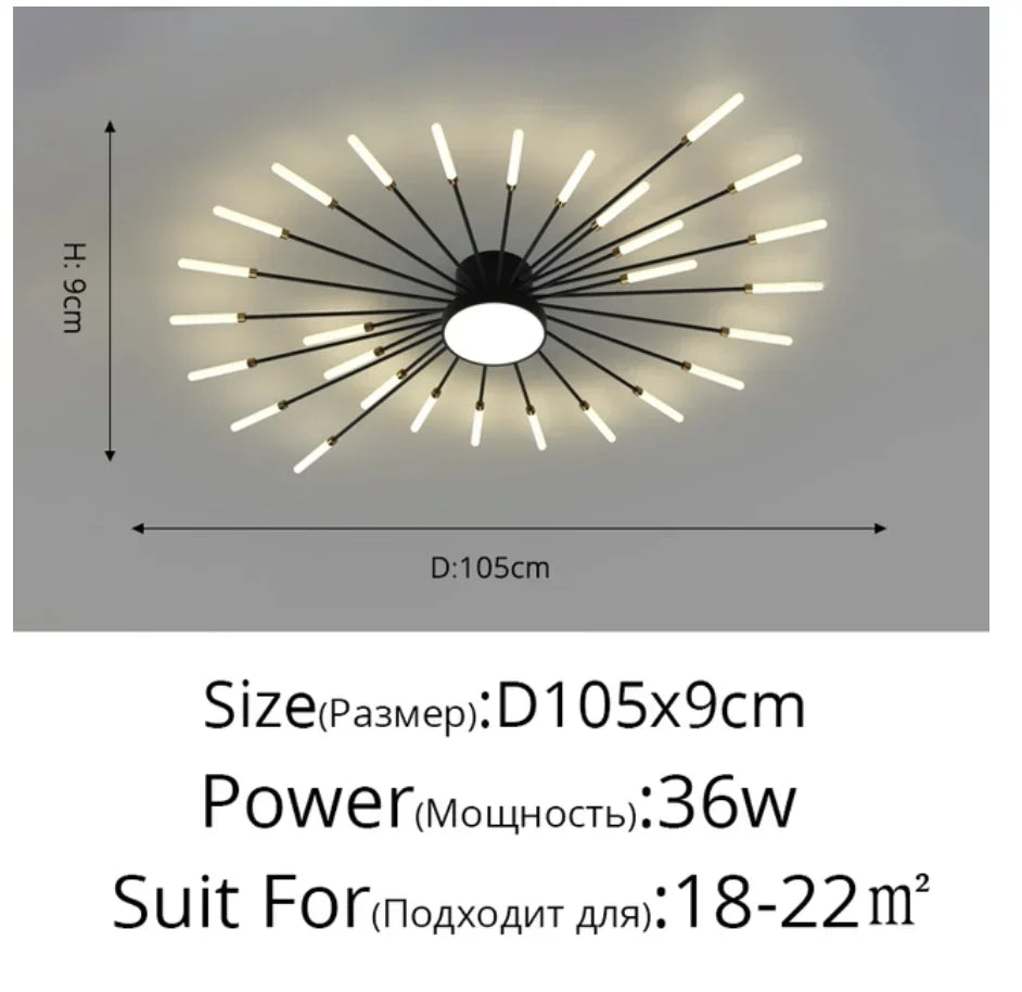 Sleek Modern LED Ceiling Chandelier - Elevate Your Living Room and Bedroom Decor with Stylish Art Design