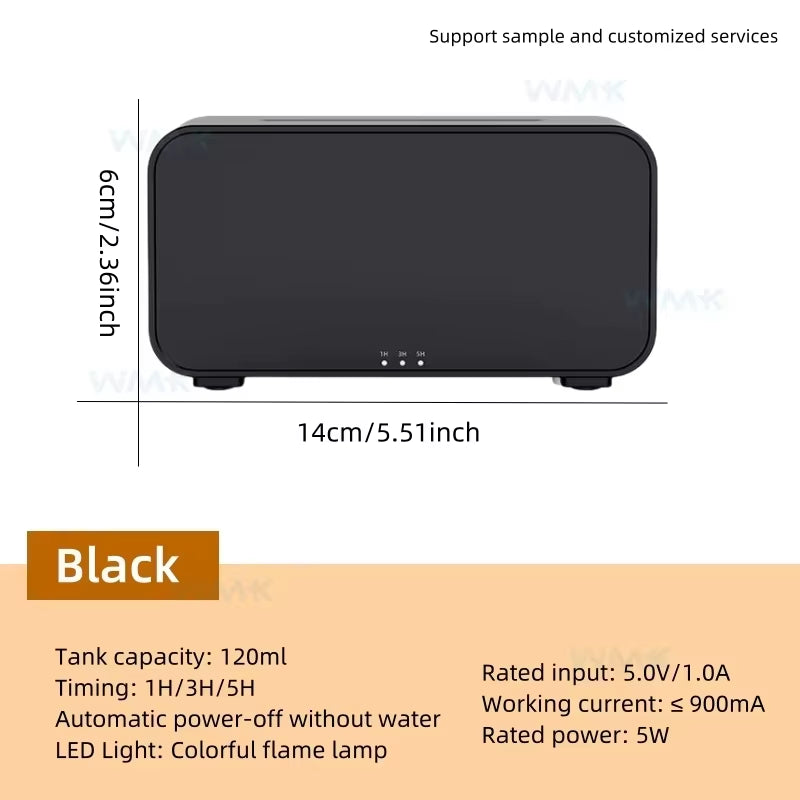 Air Aroma Mini Flame Humidifier & Essential Oil Diffuser with LED Light - Automatic Fragrance for a Relaxing Home Atmosphere