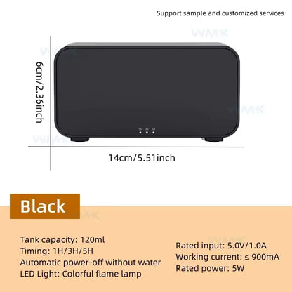 Air Aroma Mini Flame Humidifier & Essential Oil Diffuser with LED Light - Automatic Fragrance for a Relaxing Home Atmosphere