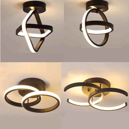 Sleek Modern LED Ceiling Light - Stylish 2-Ring Design for Hallways, Balconies, and Offices