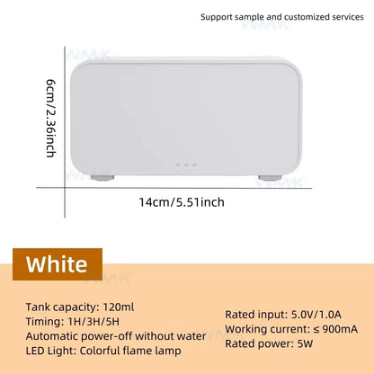 Air Aroma Mini Flame Humidifier & Essential Oil Diffuser with LED Light - Automatic Fragrance for a Relaxing Home Atmosphere