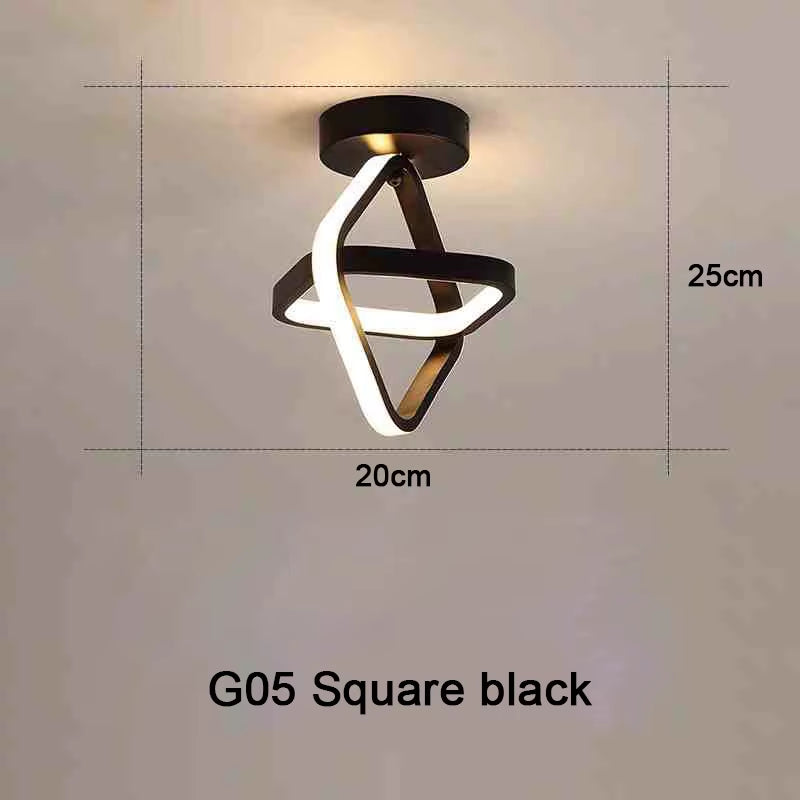 Sleek Modern LED Ceiling Light - Stylish 2-Ring Design for Hallways, Balconies, and Offices