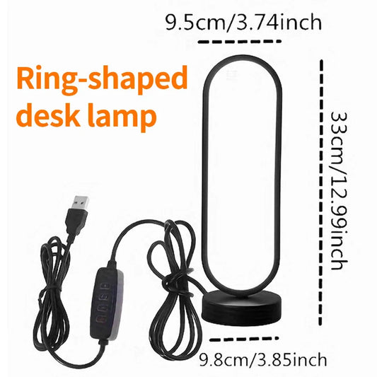 Dimmable Three-Color LED Ring Night Lamp - Perfect Ambient Light for Bedroom, Living Room, and Desk