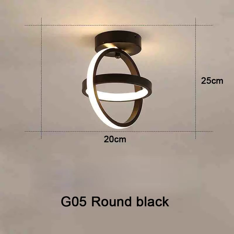 Sleek Modern LED Ceiling Light - Stylish 2-Ring Design for Hallways, Balconies, and Offices