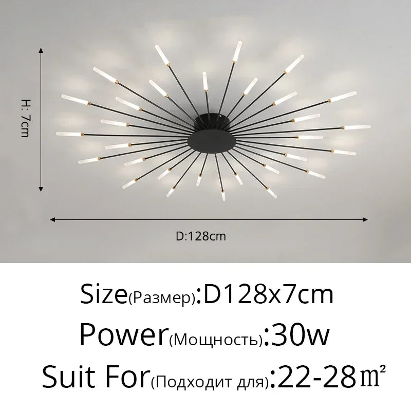 Sleek Modern LED Ceiling Chandelier - Elevate Your Living Room and Bedroom Decor with Stylish Art Design