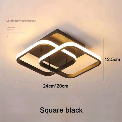 Sleek Modern LED Ceiling Light - Stylish 2-Ring Design for Hallways, Balconies, and Offices