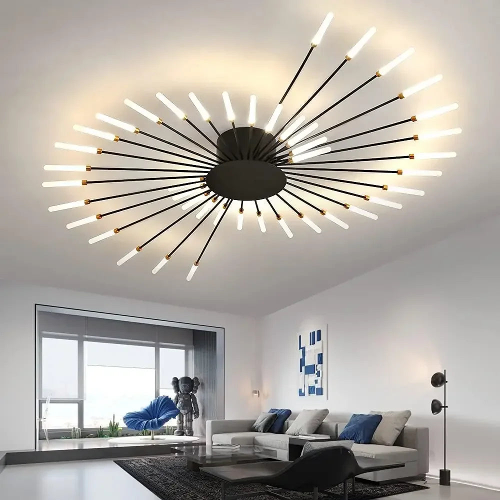 Sleek Modern LED Ceiling Chandelier - Elevate Your Living Room and Bedroom Decor with Stylish Art Design