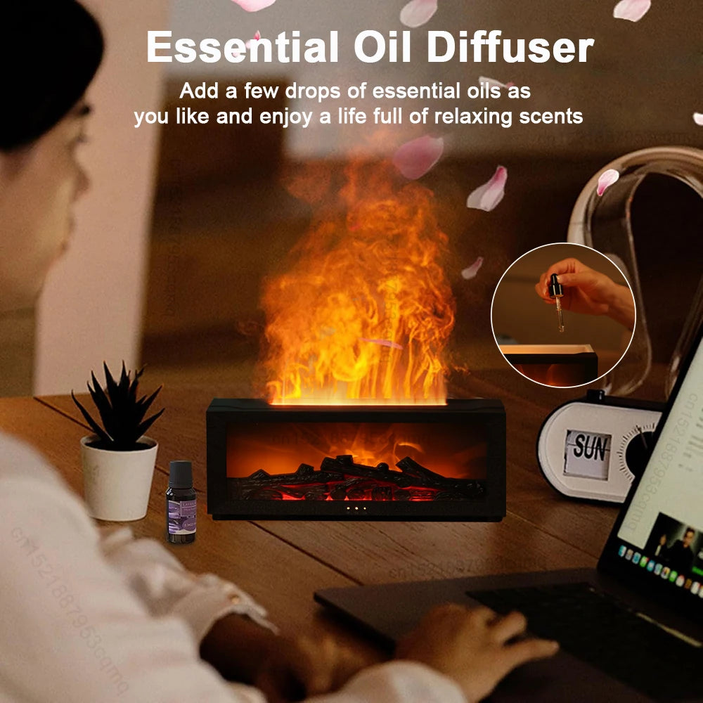 Smart Humidifier with LED Flame Effect & Remote Control