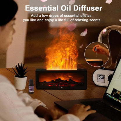Smart Humidifier with LED Flame Effect & Remote Control