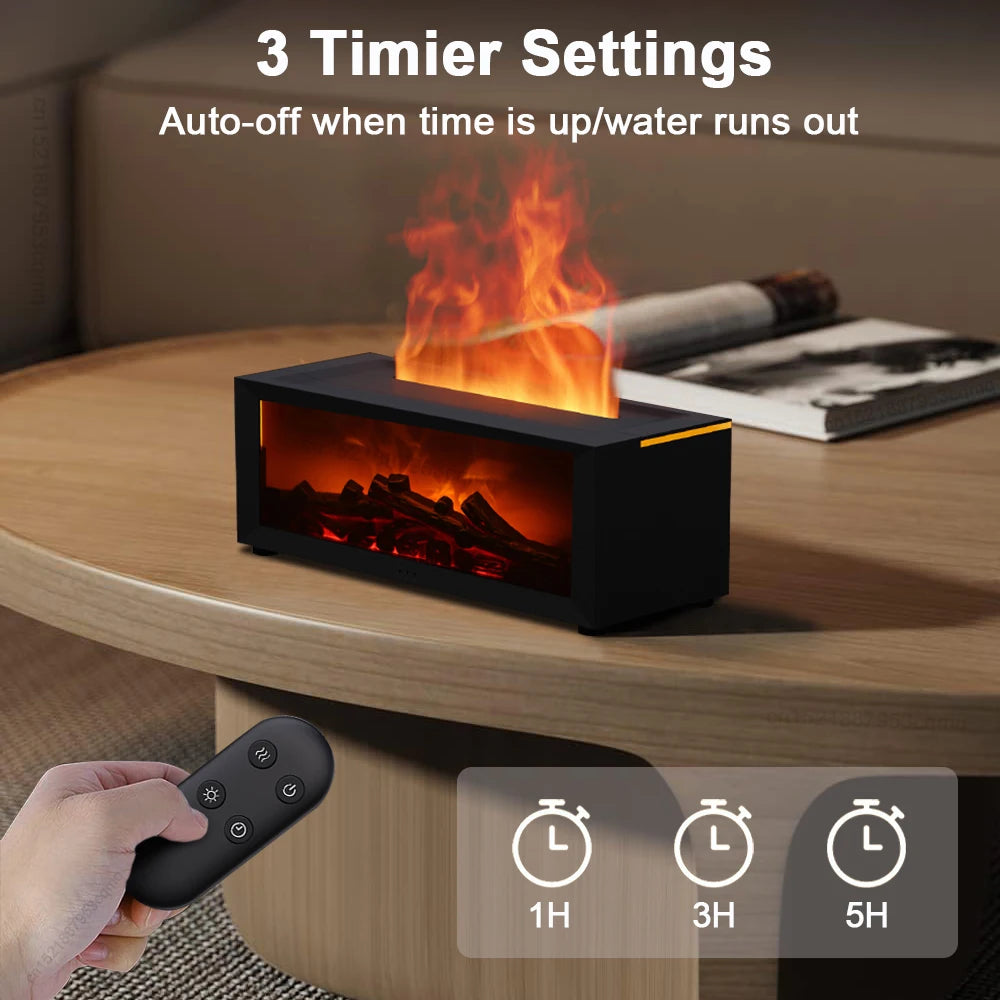 Smart Humidifier with LED Flame Effect & Remote Control