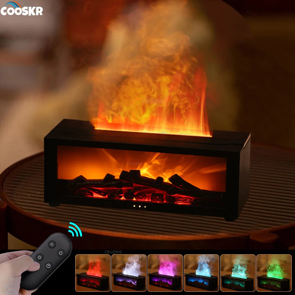 Smart Humidifier with LED Flame Effect & Remote Control