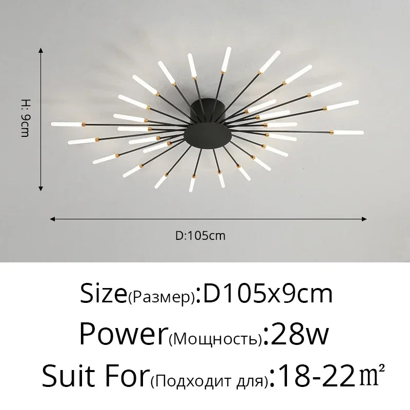 Sleek Modern LED Ceiling Chandelier - Elevate Your Living Room and Bedroom Decor with Stylish Art Design