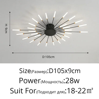 Sleek Modern LED Ceiling Chandelier - Elevate Your Living Room and Bedroom Decor with Stylish Art Design