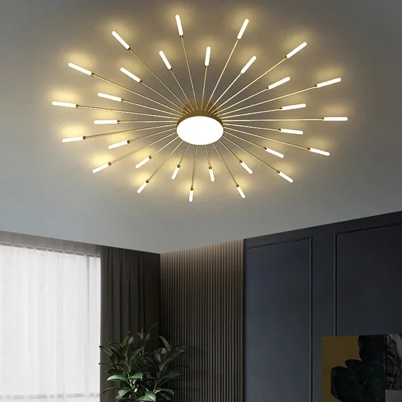 Sleek Modern LED Ceiling Chandelier - Elevate Your Living Room and Bedroom Decor with Stylish Art Design
