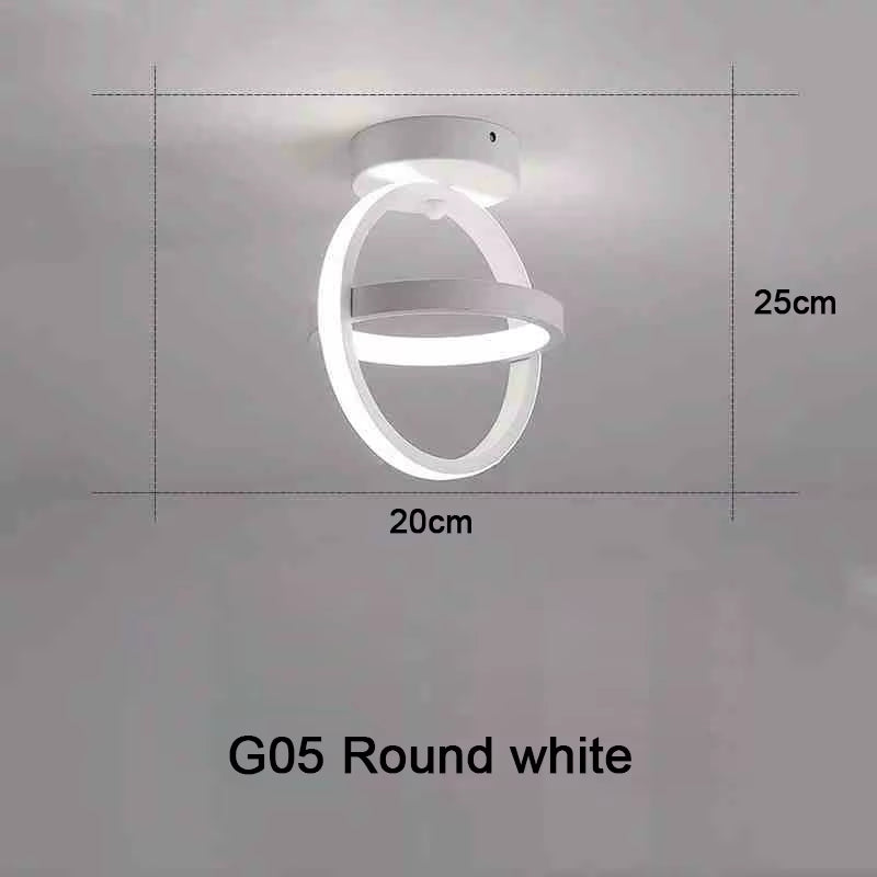 Sleek Modern LED Ceiling Light - Stylish 2-Ring Design for Hallways, Balconies, and Offices