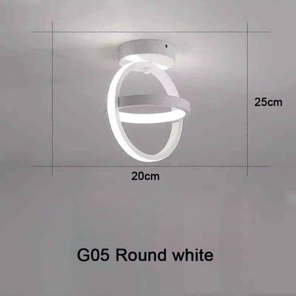 Sleek Modern LED Ceiling Light - Stylish 2-Ring Design for Hallways, Balconies, and Offices