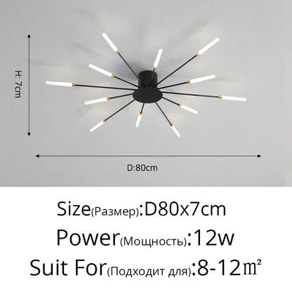 Sleek Modern LED Ceiling Chandelier - Elevate Your Living Room and Bedroom Decor with Stylish Art Design