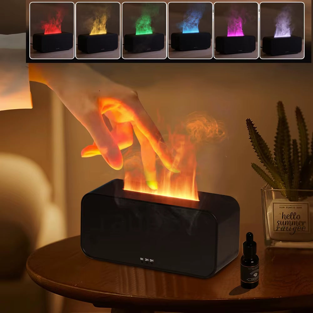 Air Aroma Mini Flame Humidifier & Essential Oil Diffuser with LED Light - Automatic Fragrance for a Relaxing Home Atmosphere