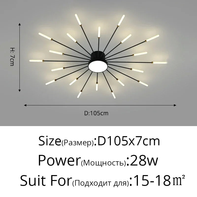 Sleek Modern LED Ceiling Chandelier - Elevate Your Living Room and Bedroom Decor with Stylish Art Design