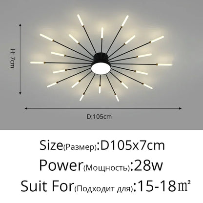 Sleek Modern LED Ceiling Chandelier - Elevate Your Living Room and Bedroom Decor with Stylish Art Design