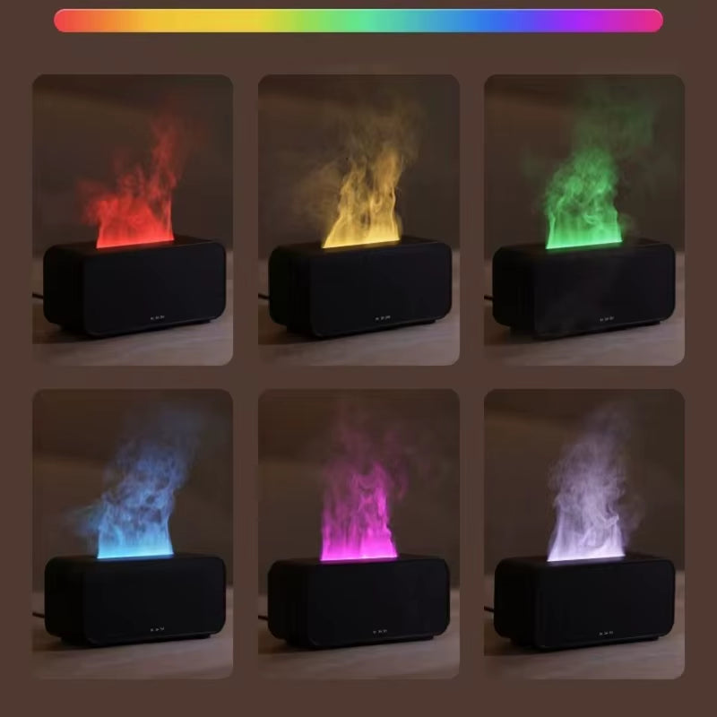 Air Aroma Mini Flame Humidifier & Essential Oil Diffuser with LED Light - Automatic Fragrance for a Relaxing Home Atmosphere