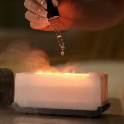 Air Aroma Mini Flame Humidifier & Essential Oil Diffuser with LED Light - Automatic Fragrance for a Relaxing Home Atmosphere