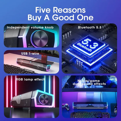 The 4D Surround Soundbar for PC & Laptop
