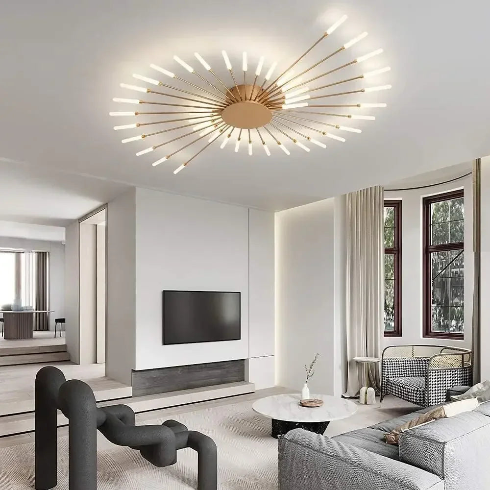 Sleek Modern LED Ceiling Chandelier - Elevate Your Living Room and Bedroom Decor with Stylish Art Design