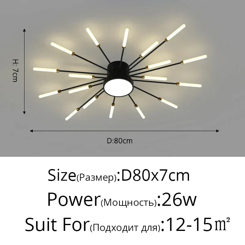 Sleek Modern LED Ceiling Chandelier - Elevate Your Living Room and Bedroom Decor with Stylish Art Design