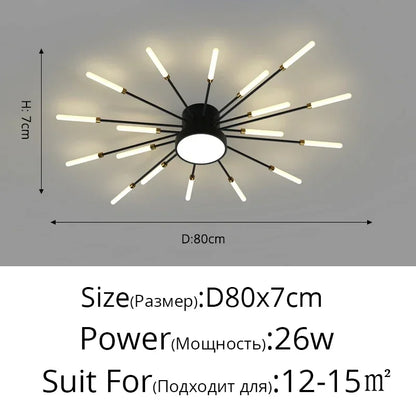 Sleek Modern LED Ceiling Chandelier - Elevate Your Living Room and Bedroom Decor with Stylish Art Design