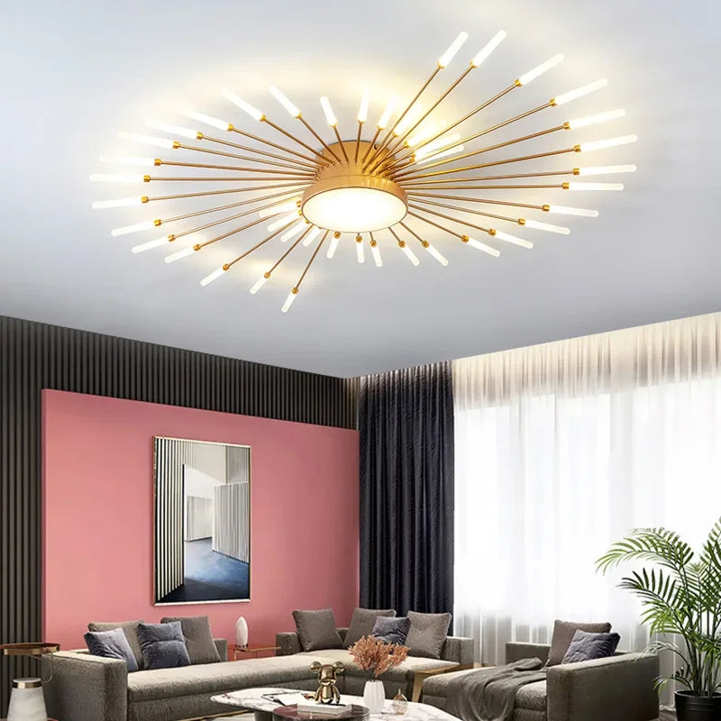 Sleek Modern LED Ceiling Chandelier - Elevate Your Living Room and Bedroom Decor with Stylish Art Design