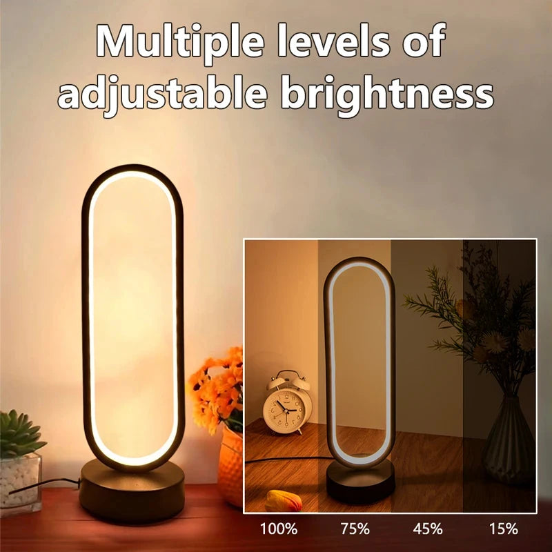 Dimmable Three-Color LED Ring Night Lamp - Perfect Ambient Light for Bedroom, Living Room, and Desk