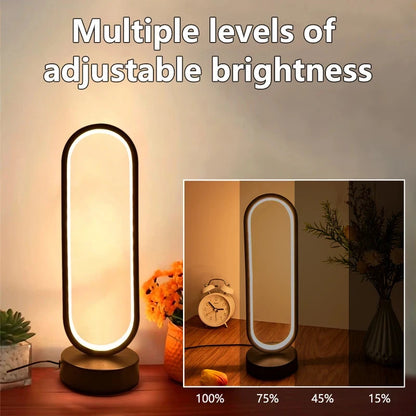Dimmable Three-Color LED Ring Night Lamp - Perfect Ambient Light for Bedroom, Living Room, and Desk