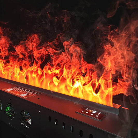 Modern 3D LED Water Steam Fireplace - Smart Electric Fake Fire with APP Control for Stylish Indoor Decor